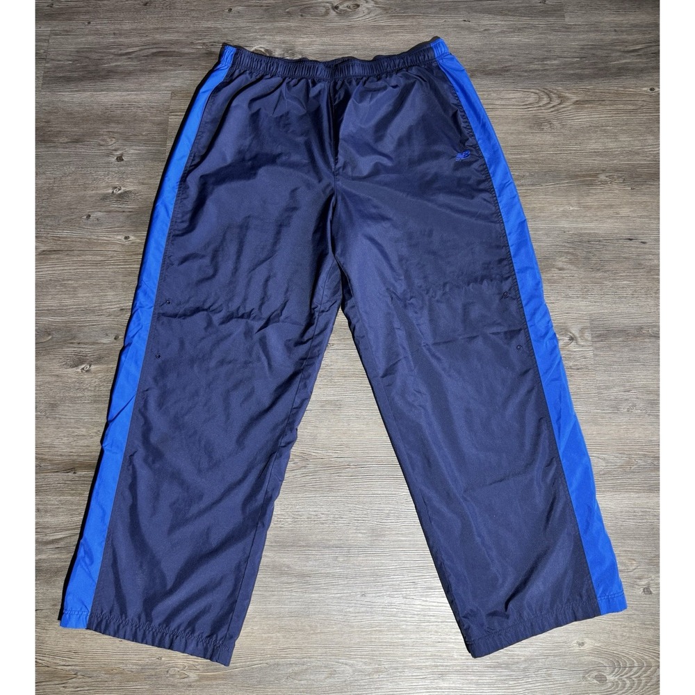 New Balance Men's XL Navy Blue Mesh Lined Track Pants Zip Leg Athletic